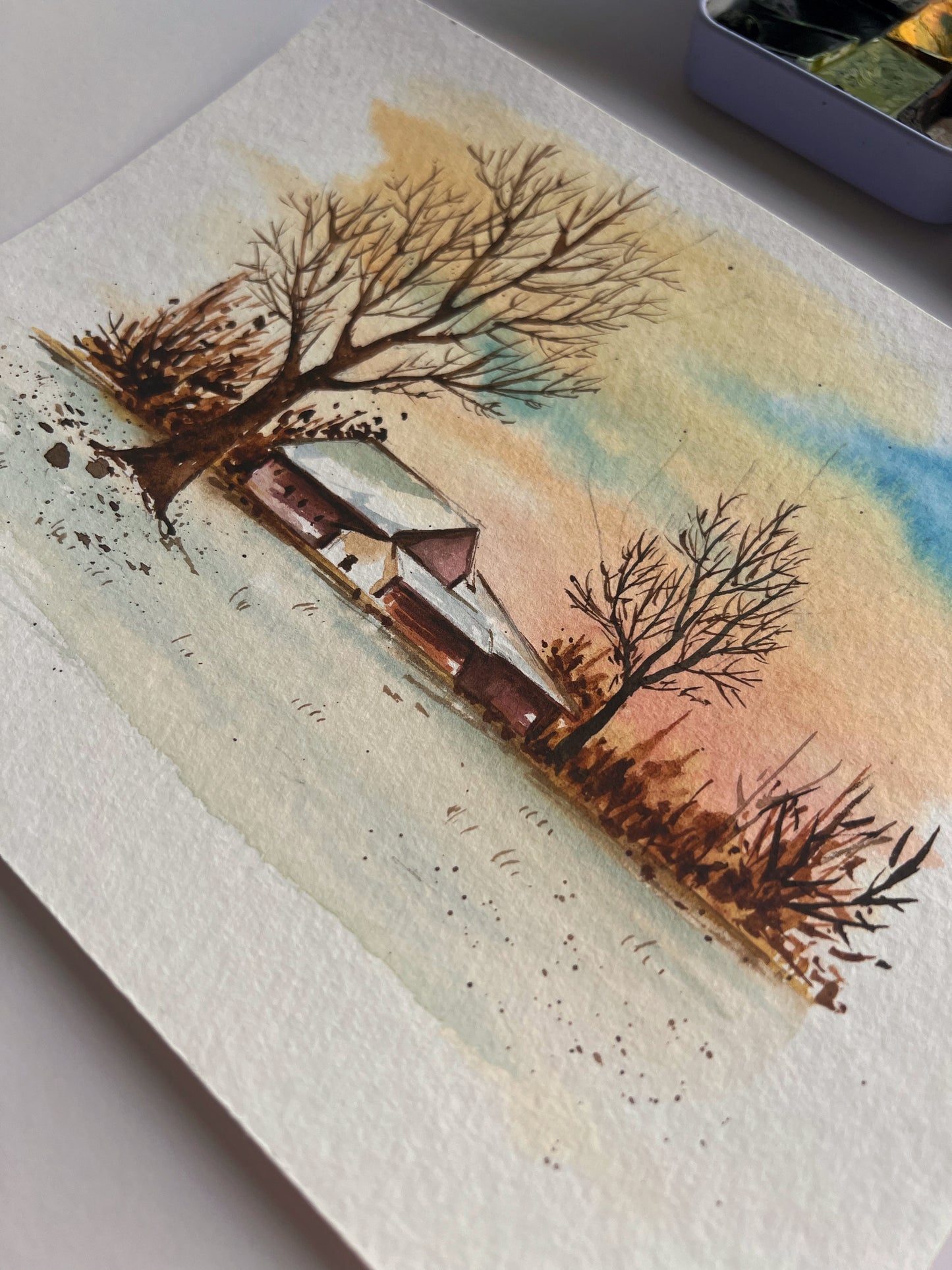 Soft winter sky painting