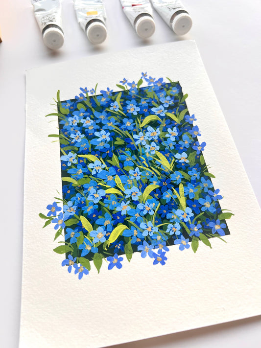 Forget me nots flowers painting