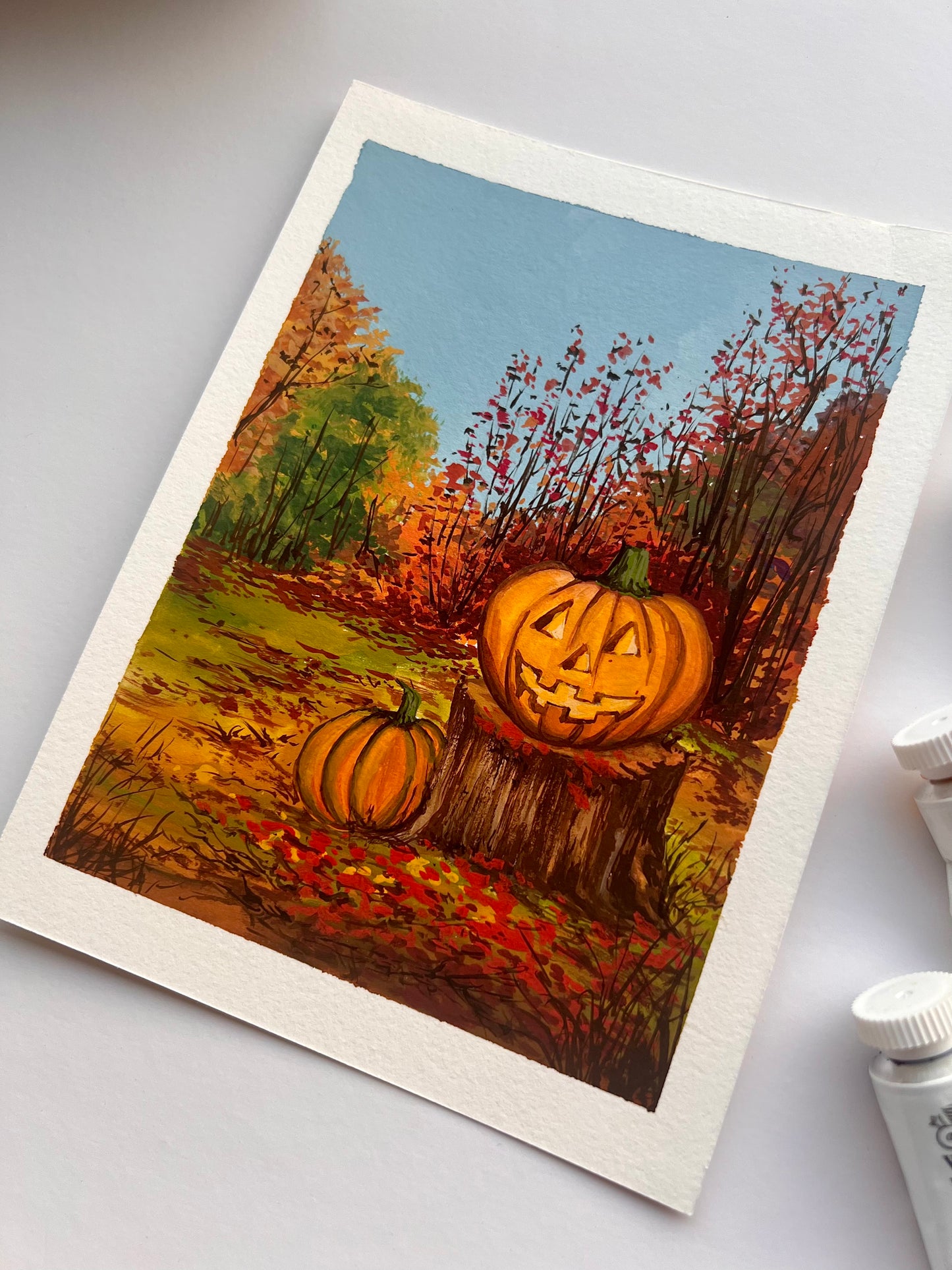 Halloween Carved pumpkin painting