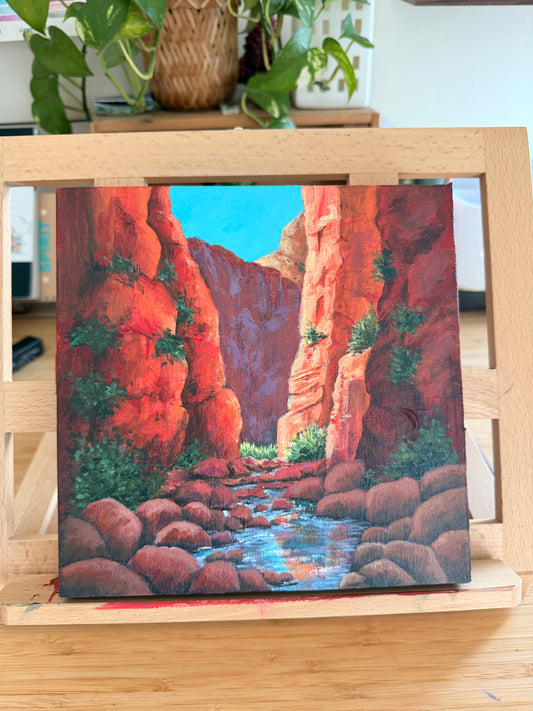 Through cliff - acrylic on canvas