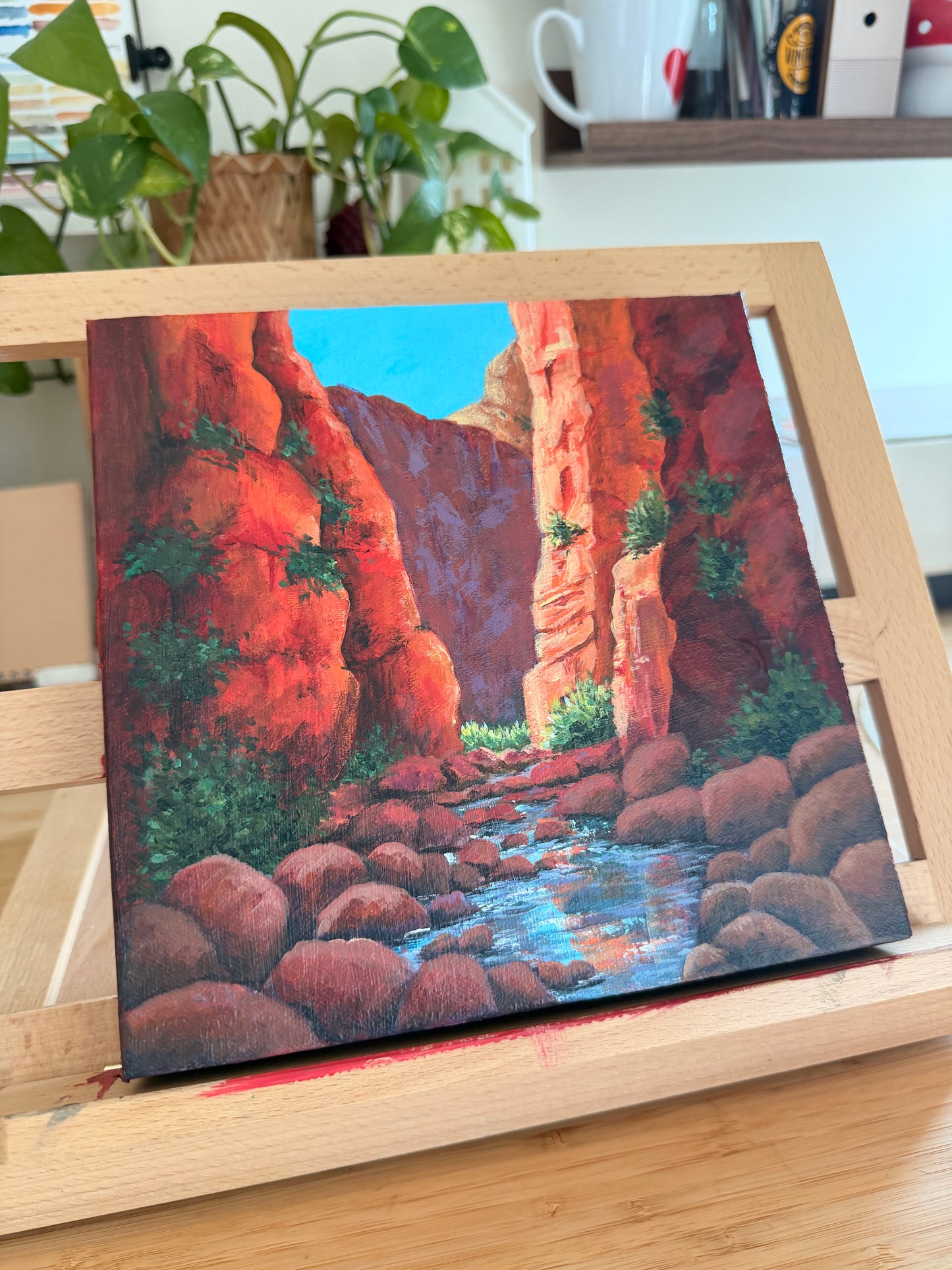 Through cliff - acrylic on canvas