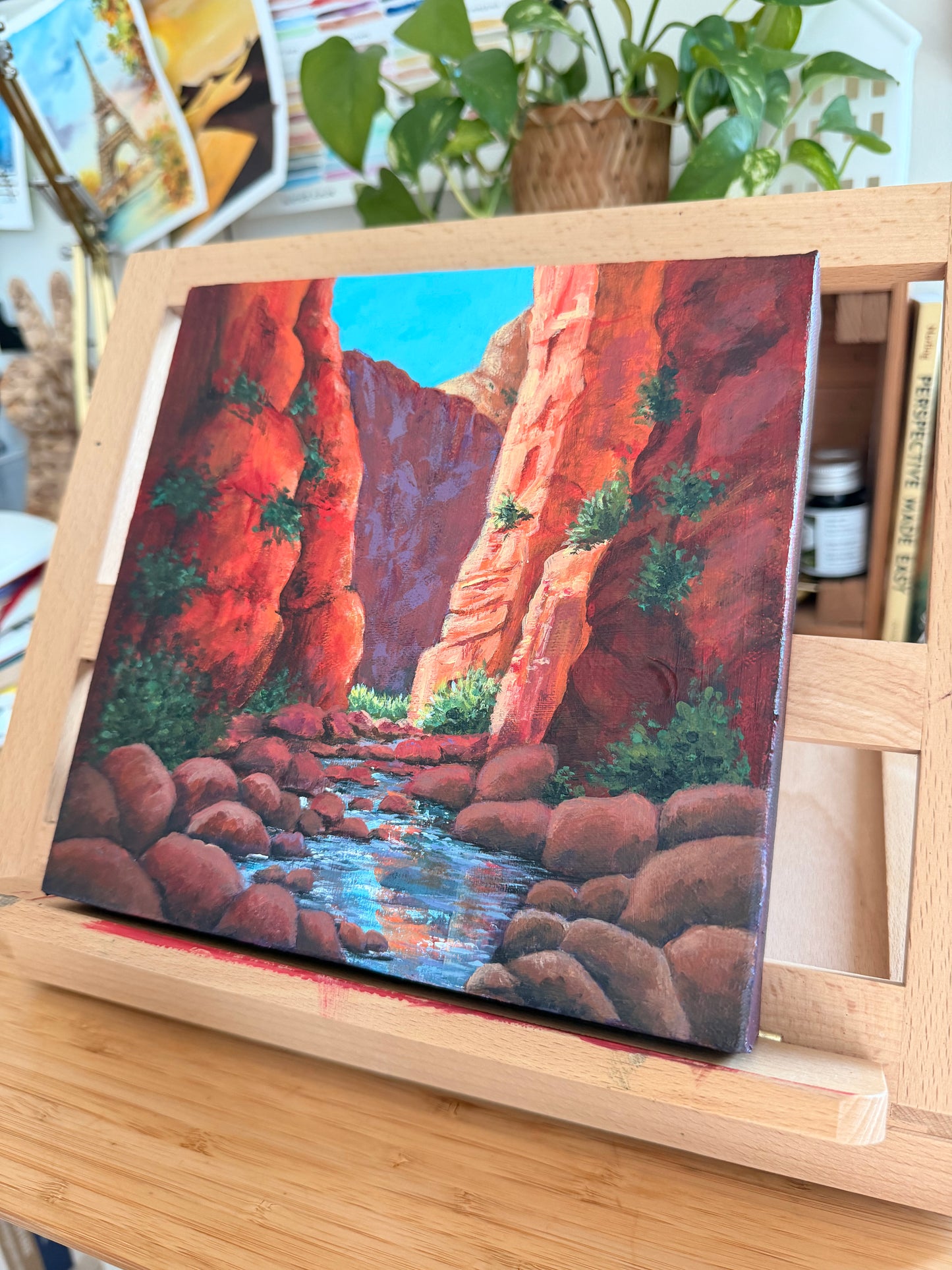 Through cliff - acrylic on canvas