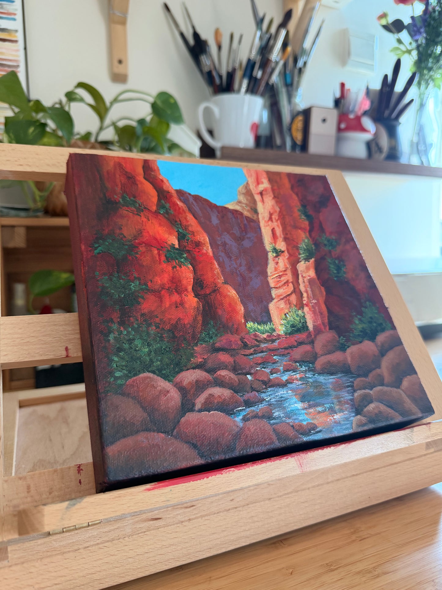 Through cliff - acrylic on canvas
