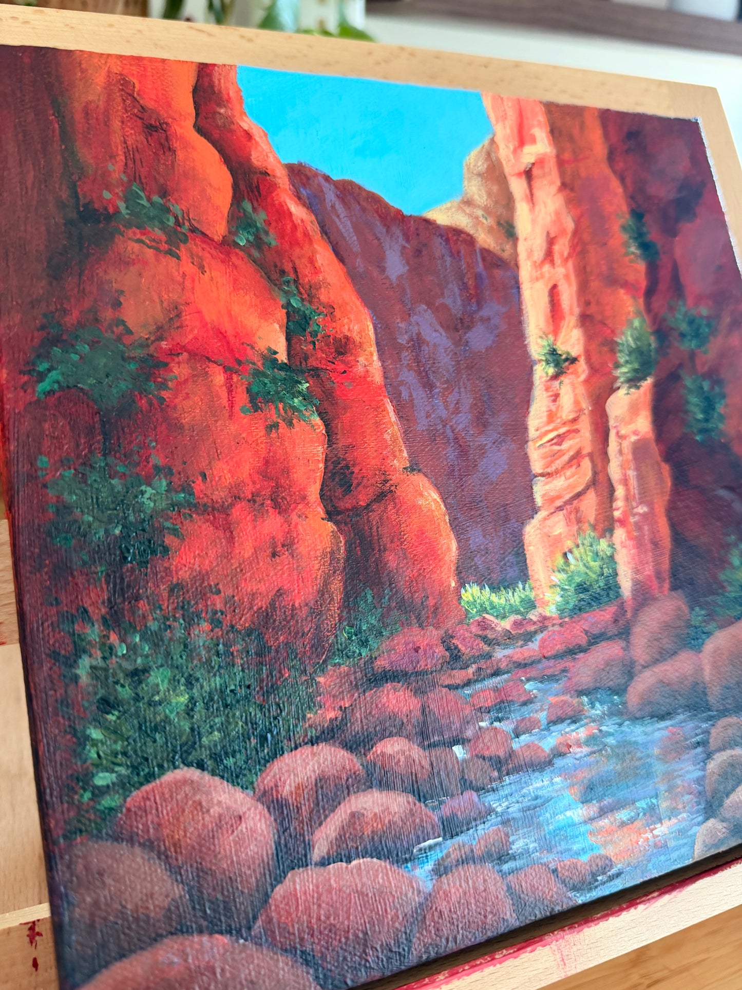 Through cliff - acrylic on canvas