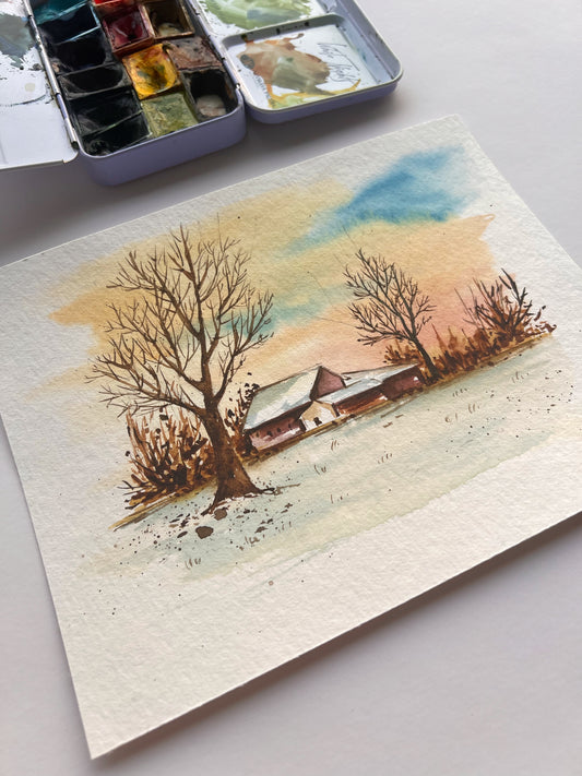Soft winter sky painting