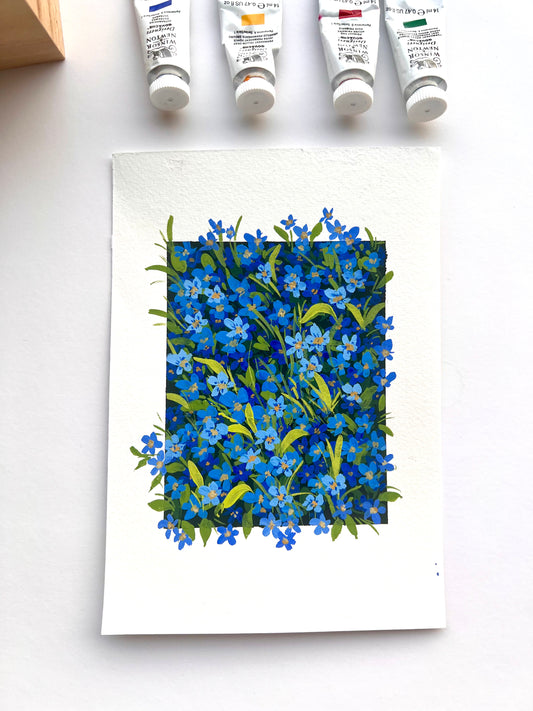 Forget me nots flowers painting