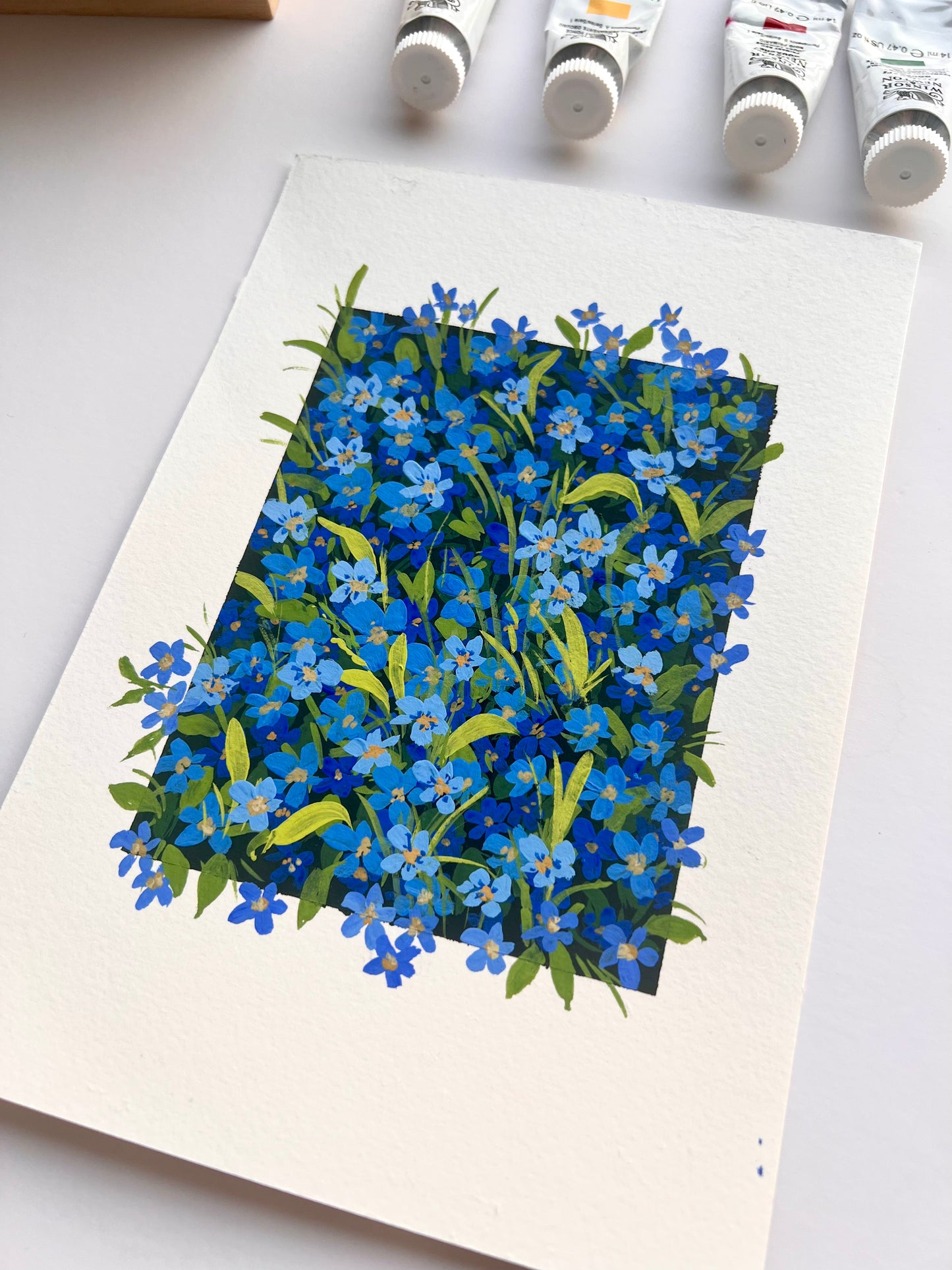 Forget me nots flowers painting